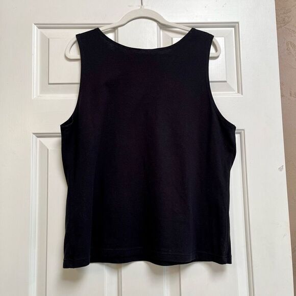 Extra Touch Women’s Black Tank Top Floral V-Neck Size 3X - Picture 4 of 8